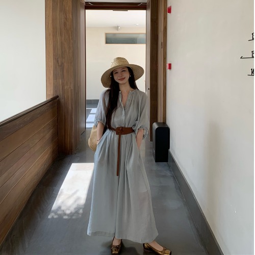 Французский темперамент, морское платье, женское весеннее и летнее, слегка толстое, мм, с тонким шифоном, юбка с длинными рукавами. - Брей синий « Чайный газ в чае / легкий ветерок / чувство падения / зрелая королевская сестра / сладкая и острая / летняя одежда с полным набором / / покрыть живот»/S