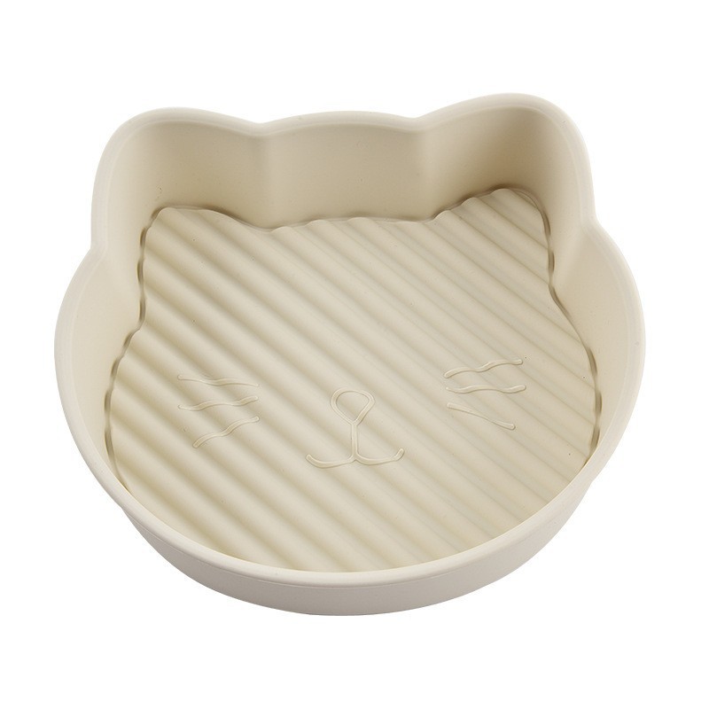 Продовольственный силикон наружная коробка складная герметичная коробка для завтрака воздушная кастрюля жареная тарелка торт форма как коробка - Кот (белый) гриль