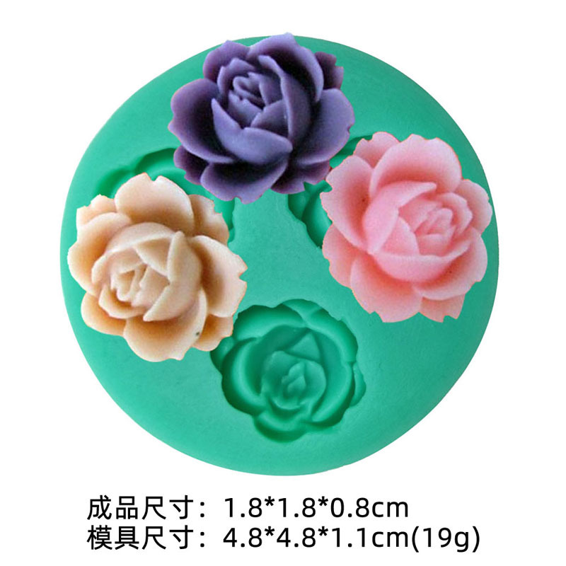 Сладкий мини - цветок в форме силиконового шоколада DIY ручная цветочная модель выпечка торта на День Святого Валентина - Модель F0017HM 19g