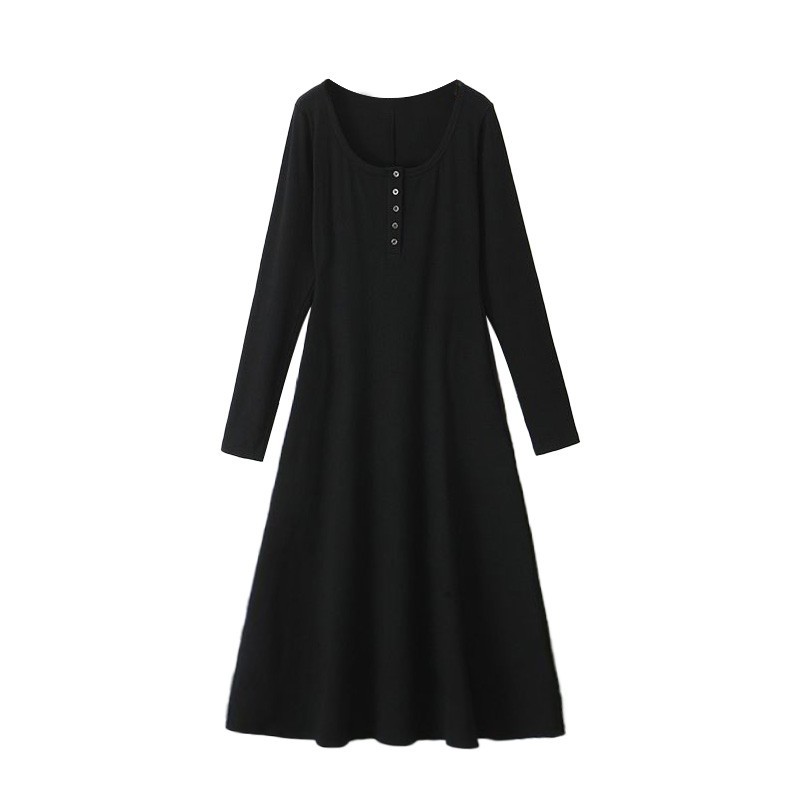 240 кг женское платье новое осенне - зимнее вязание воротник длинные рукава длинные юбки пуговицы темперамент 3481 - Черный 3481 #/XL Исходный вес 120 - 155 кг.