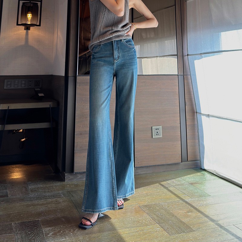 Супер - модели ноги, микротрубы, джинсы, женщины, 25 осенне - зимних, с плюшевой талией, четыре пули, чтобы сделать ремонт, тащить гавань, ветер тонкий и прямой - Голубая рутина/XS