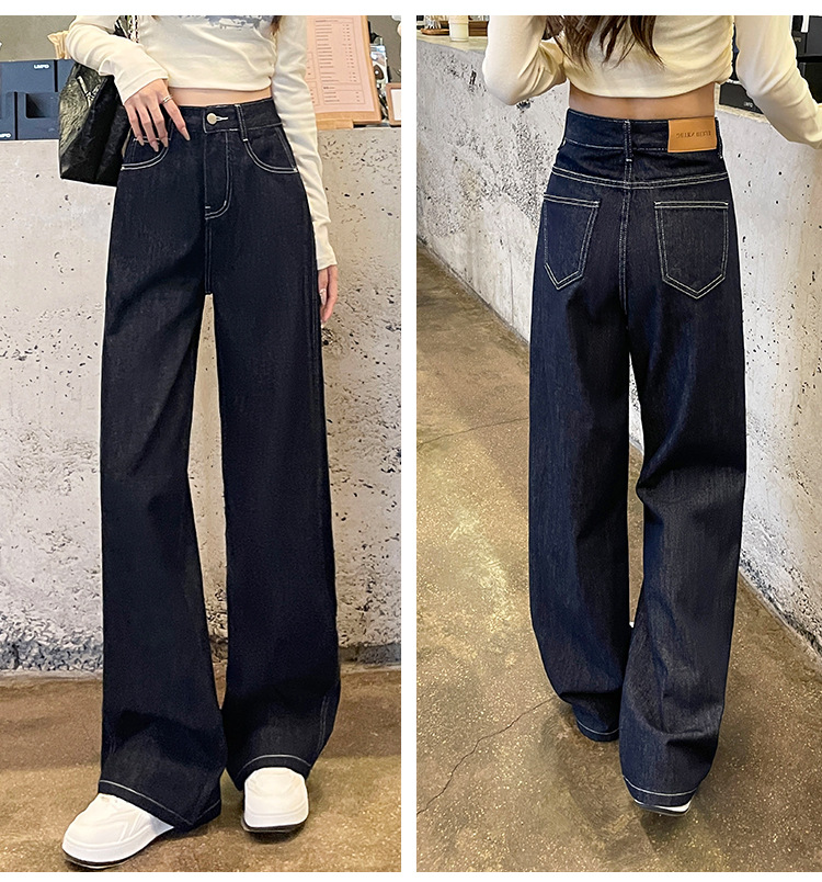 Женские джинсы Осень - зима 2025 с плюшевыми маленькими высокими талиями - Теннис 9 мин./XS