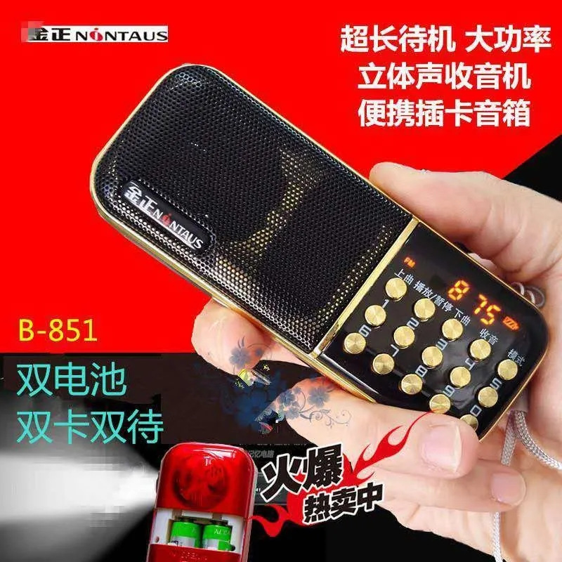 Карточка Jinzheng B850 Звуковой ящик Старик Радио MP3 проигрыватель Мини - маленький звук - Jinzheng B851 (Двойное электричество + двойной картридж)