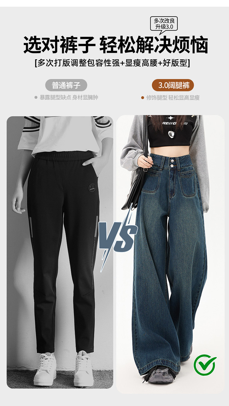 Заметно худая прямая труба зимой с плюшевыми джинсами, брюками, женскими джинсами, широкими ногами, толстой талией и брюками, женская зима. - тёмно-синий/S