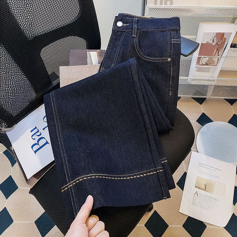 Женские джинсы Danning Blue Link Woman летом 2025 Новые брюки с высокой талией темно - синие 9 очков - Темно - синий - девять минут (ZLA)/XS [рекомендуется 70 - 81 кг]