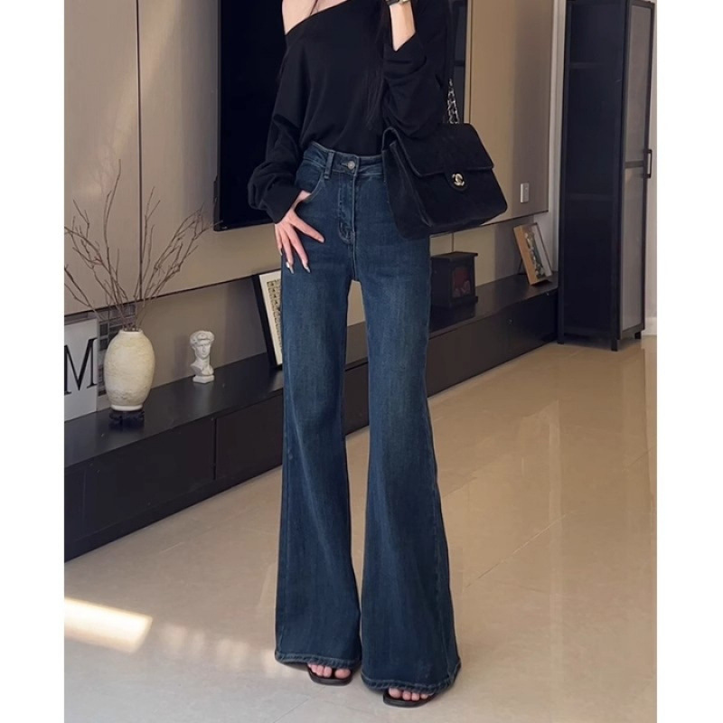 Женские джинсы с плюшевой толщиной, тёплые, синие, с высокой талией, женские зимние брюки без ног. - Ретро - синие брюки/XS