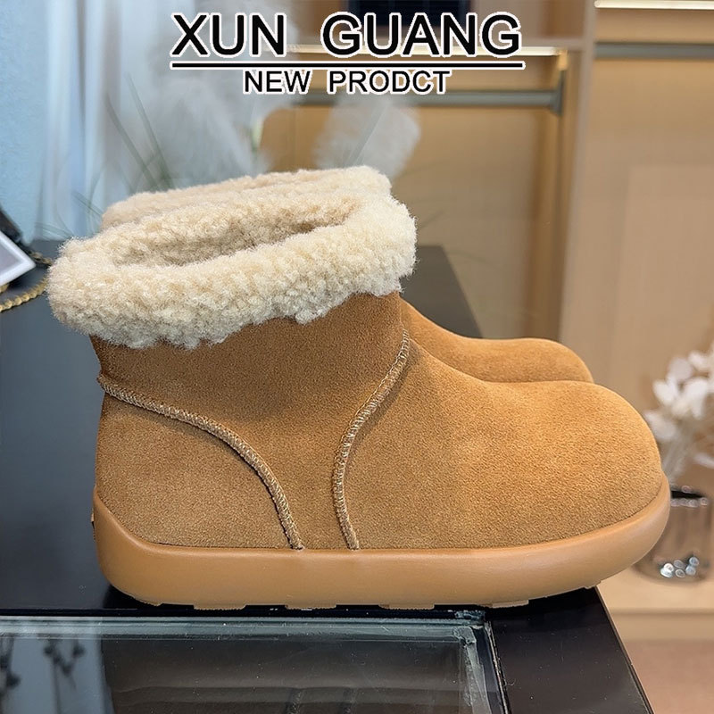 Шляпа, ягнёнок, шерсть, снежные сапоги, женские зимние пуховые туфли, хлопчатобумажные туфли, северо - восточные туфли, теплые ботинки Бёркена. - Лоб/Тридцать пять.