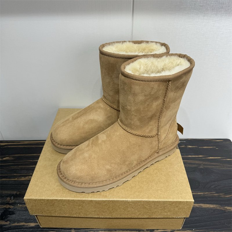 5825 Снежные сапоги для женщин Зима 2025 Новый Sangpo мех толстые и теплые сапоги - каштановый/Тридцать пять.