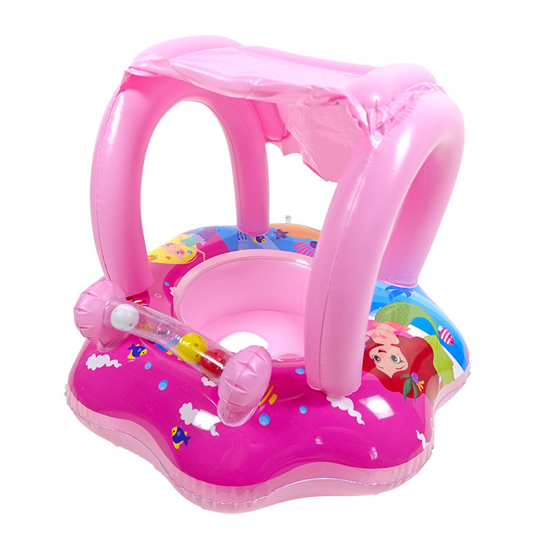 厂家直销水上充气游艇加厚儿童嬉水座圈坐艇游泳充气防侧翻坐圈 - 粉色