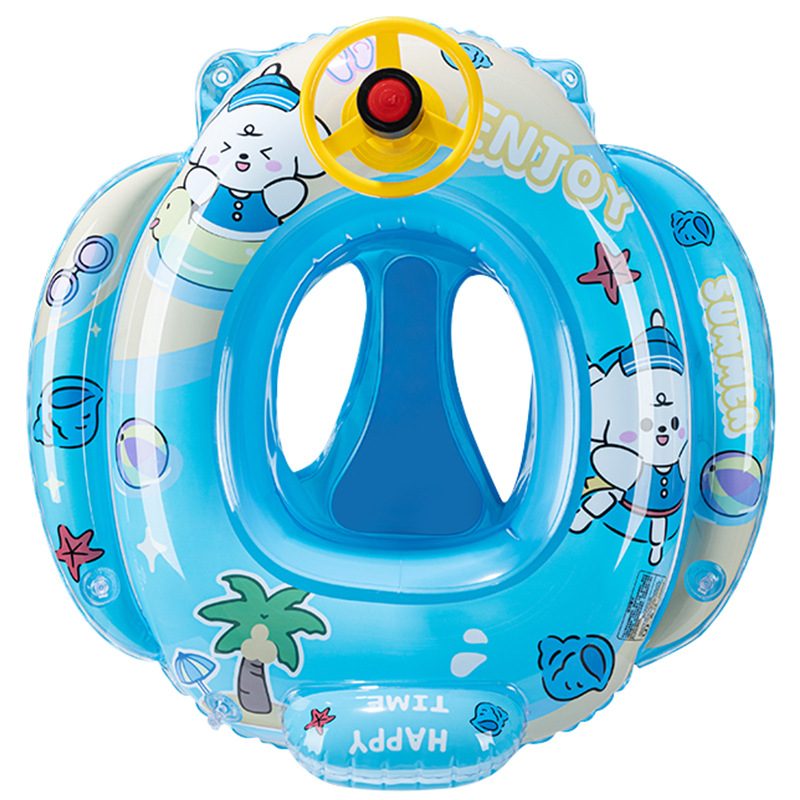 Новое рулевое колесо, яхта, ребенок, мультфильм, щенок, плавающий круг, надувное рулевое колесо, плавающий круг, ребенок, 3 года, 6 лет, круг. - Пляжная собачка рулевая лодка (дно губки)/Подходит для детей от 1 до 5 лет (до 55 кг)