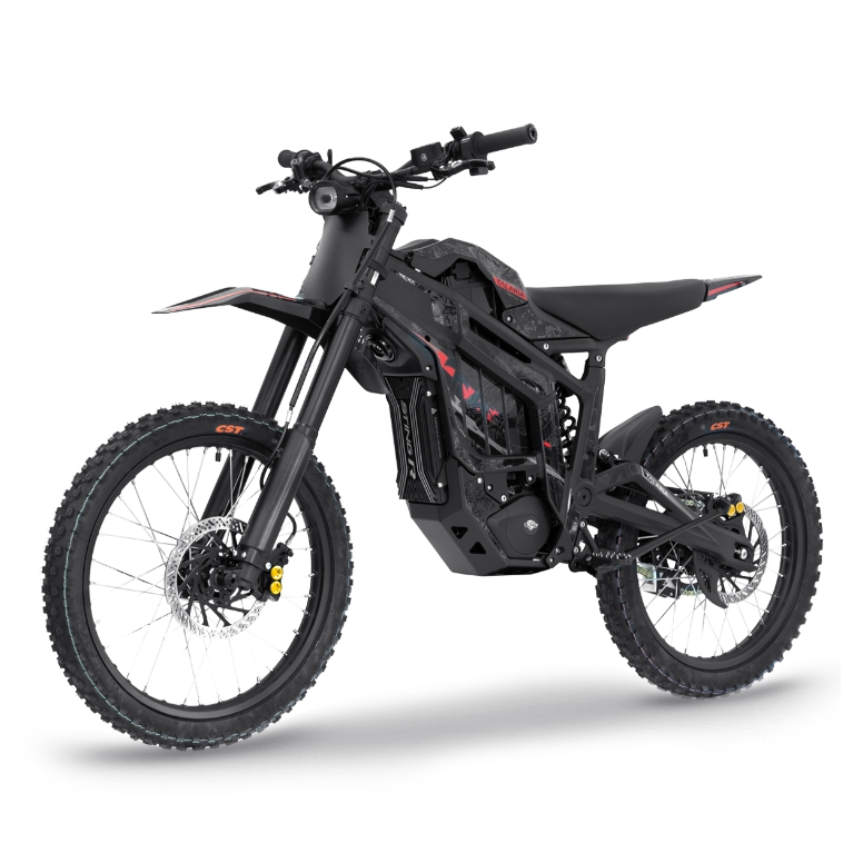 塔拉里亚电动越野车MX5PRO 72v 8000W中驱Ebike 100公里/小时35Ah远程120公里19英寸耐久电动摩托车 - 黑色
