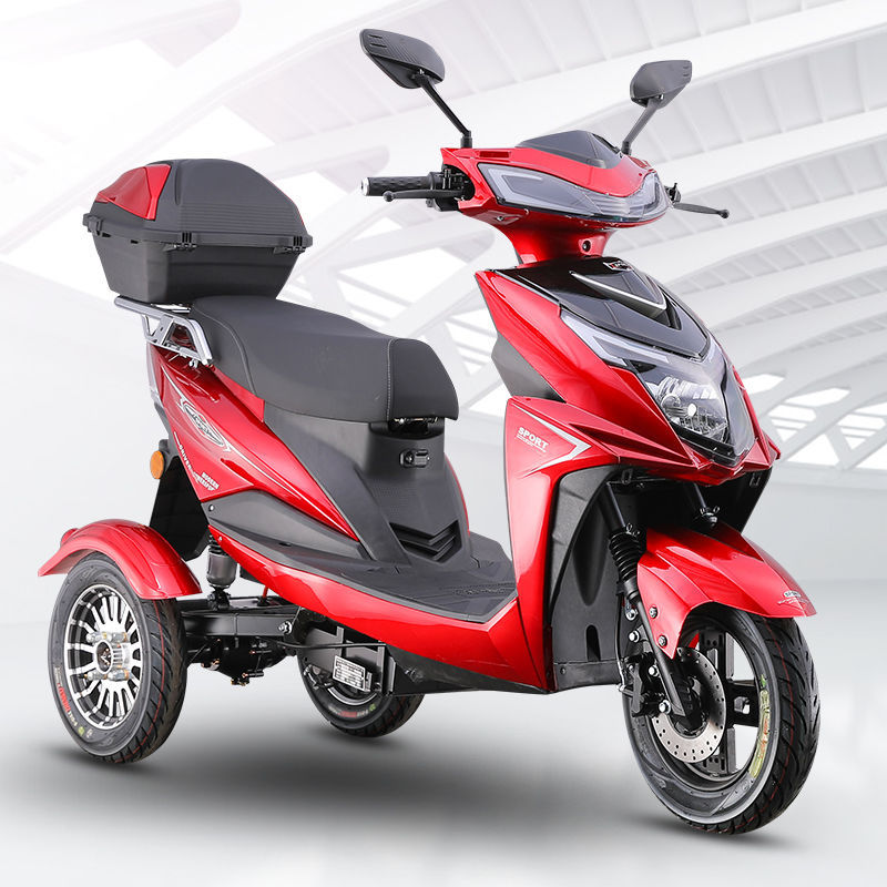 Новый электрический трехколесный велосипед для пожилых людей, не падающий аккумулятор, автомобиль двойного назначения, подъемник, вынос. - Роскошный - красный - 60V20A (5 свинцово - кислотных батарей)