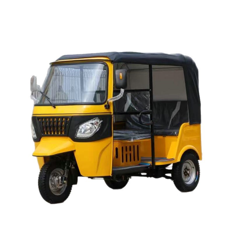 LVKA Shenwei Однорядный бензиновый пассажирский трехколесный велосипед с навесом - Желтый 200CC с водяным охлаждением