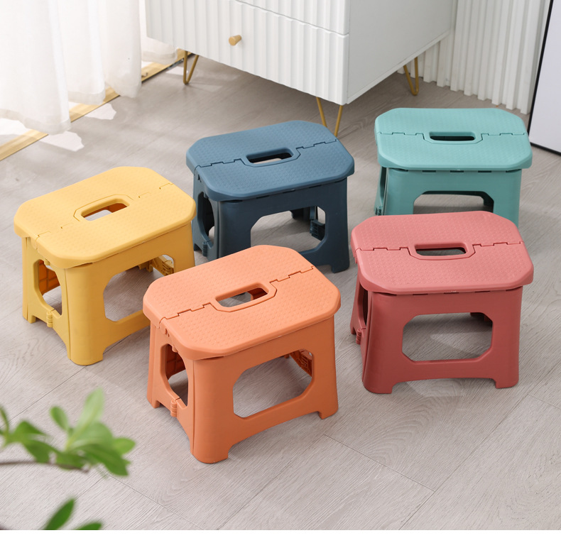 Переносные наружные складные скамейки для детей взрослые лошади рыбалки домашние пластиковые скамейки маленькие стулья оптом - Северный зелёный/Большой 27x21x20.5cm