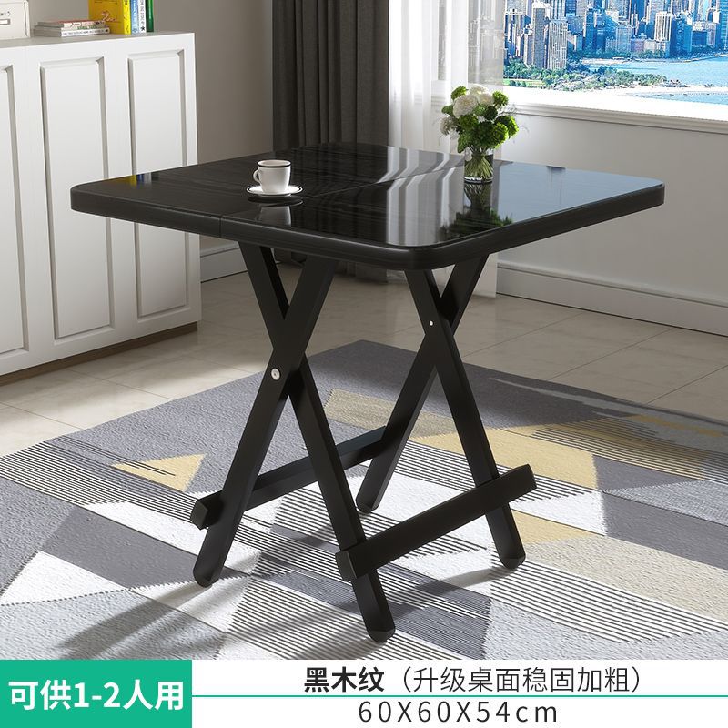 Домашние складные столы Аренда столов Простой стол На открытом воздухе Портативный киоск Установка складных столов Столы - Складной стол - 60X60 # 54 Черная древесина