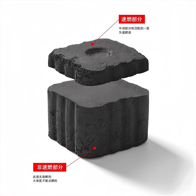 Фруктовый уголь, уголь, сжигаемый на открытом воздухе, уголь, сжигаемый в домашних условиях, сверхдлинное сжигание - Фруктовый древесный уголь (1 упаковка 3 штуки)