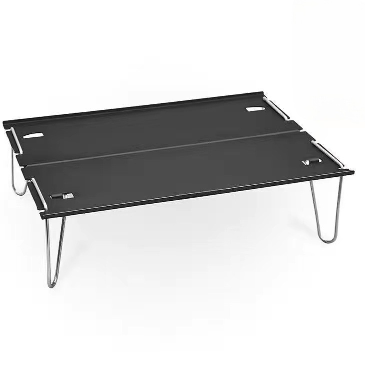 Алюминиевые листы складной столик наружный алюминиевый сплав сверхлегкий мини - стол полевой кемпинг - Черный (375 г)