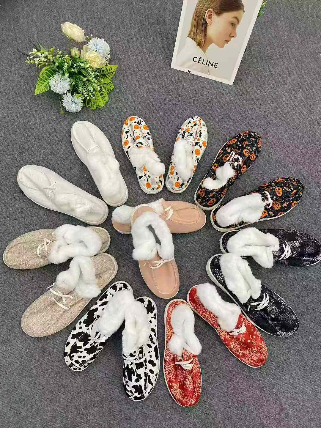 750 пар зимних хлопчатобумажных туфель с бархатными привязками, теплые и удобные, в основном, фотомодели, 36 ярдов на 41 ярд, независимая упаковка, полная очистка 3,9.