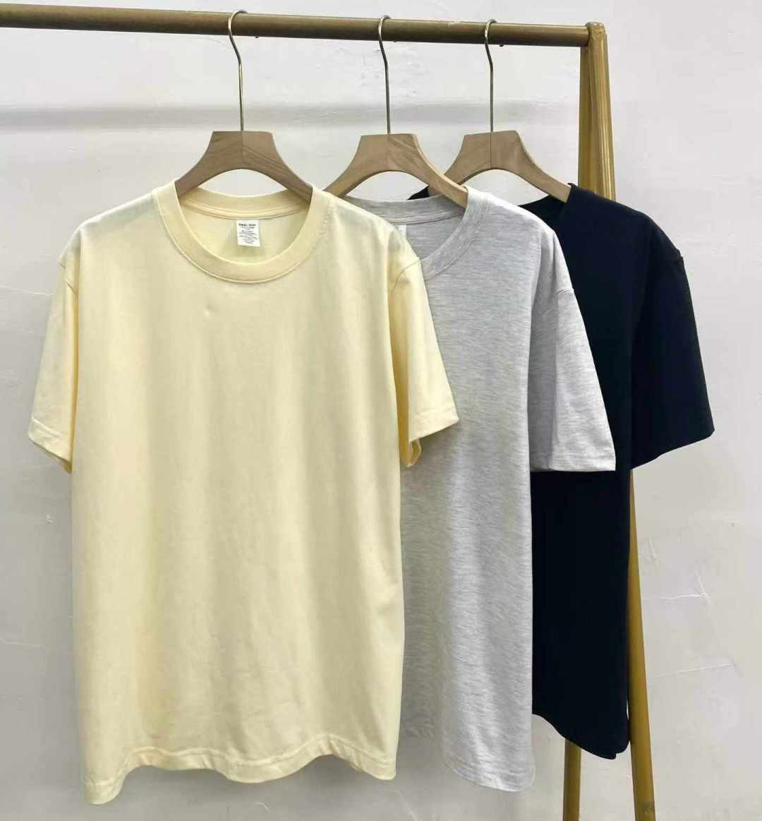 Чистая хлопчатобумажная версия коротких рукавов 267 шт. 9.5, ткань удобная для воздухопроницаемости, задний воротник к плечу, граммовый вес 230 г, кодовое число S - 3XL, 10 шт. упаковка