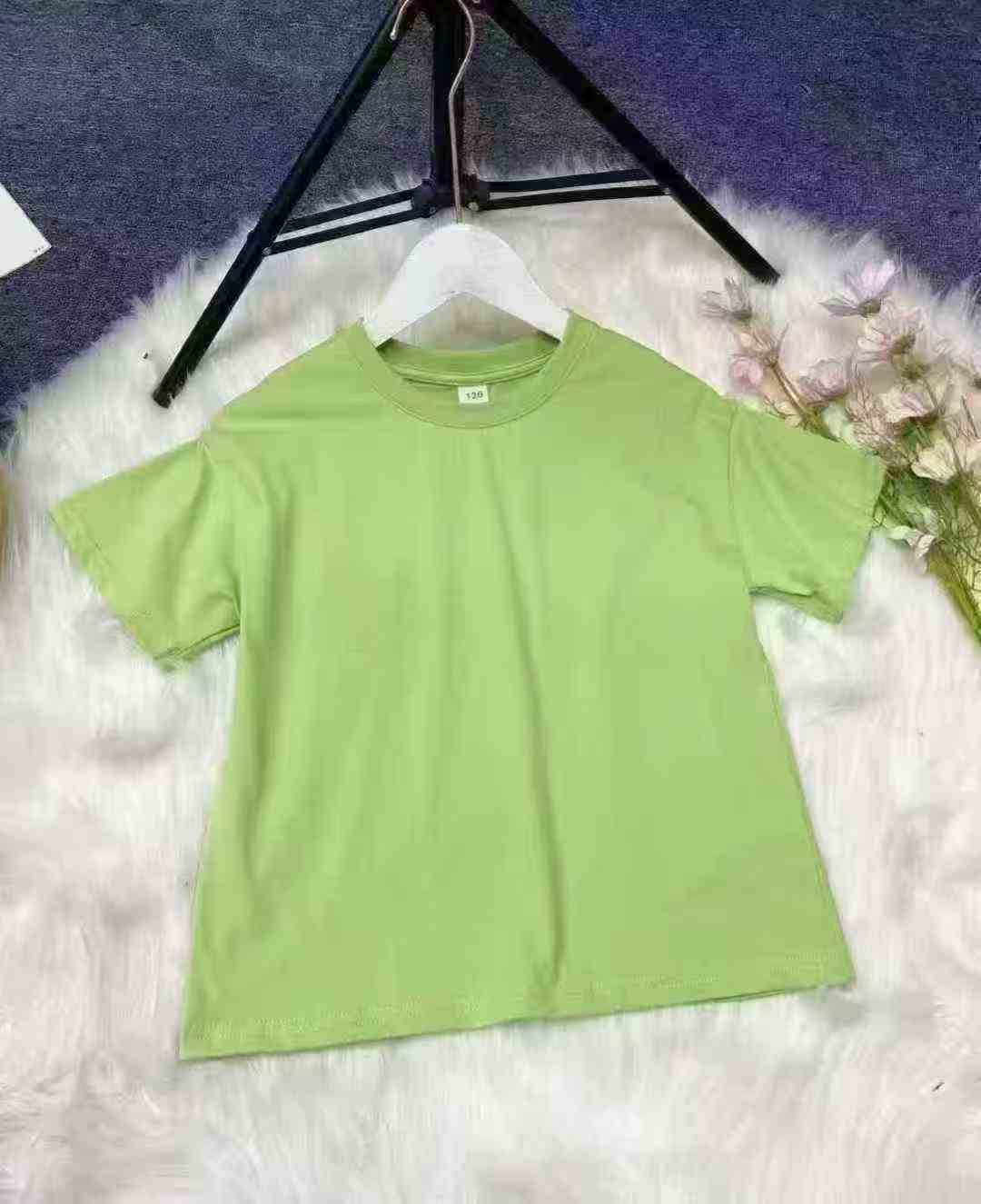 Средние и старшие мальчики и девочки того же типа 95 хлопчатобумажных светлых футболок 900, так, ткань очень удобная, код 110 - 180 ярдов, 5 цветов, 10 шт. упаковка, полная очистка 4.9 ➕ Один.