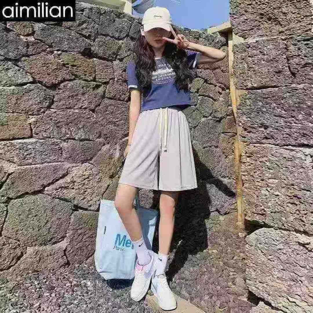 Чисто 3.8 Обработка убытков, не торгуйтесь!! Женский летний отдых с высокой талией свободный заметно худые пять брюк, количество 2500 шт., число ярдов M - 7XL, независимая упаковка, большой груз серый основной товар чистый, большой размер больше - M