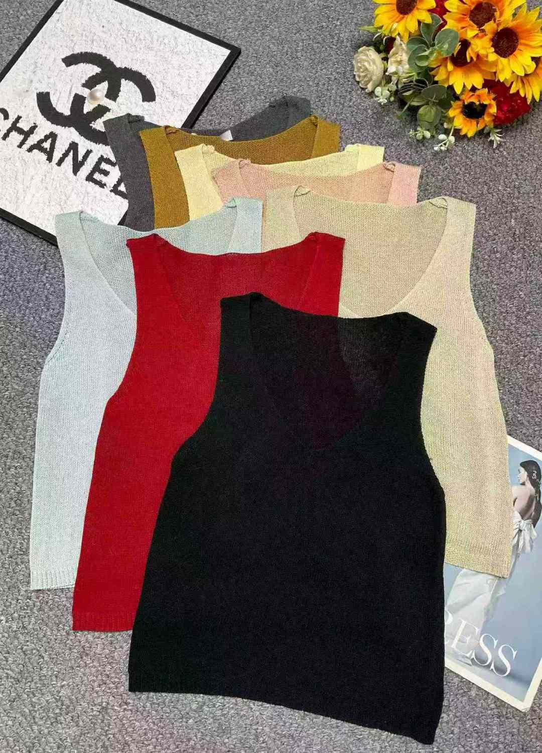 Летние новые небольшие толпы высококачественный чувствительный льняной шелк V - воротник жилет трикотаж, независимая упаковка, средняя ткань мягкой, удобной и эластичной, 299 штук, полная чистка 4,9 юаня сверхнизкая цена секундное убийство!
