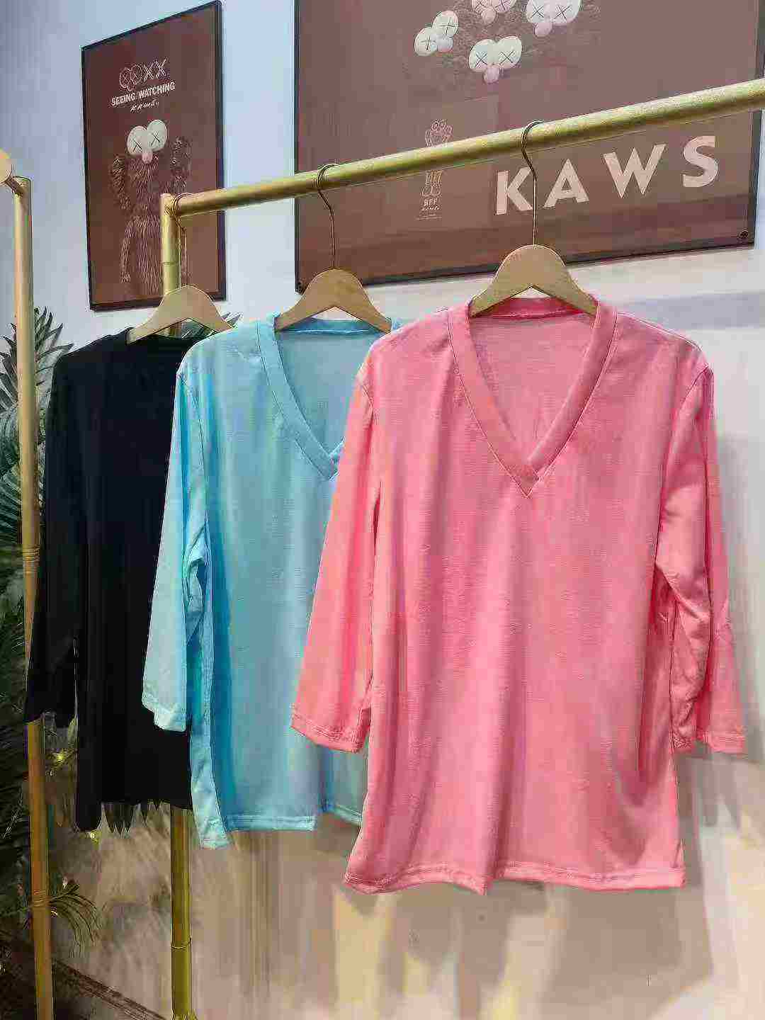 Расчистка 2.9 270 весенне - летних V - воротников хлопчатобумажных футболок рубашки одного цвета, кодовое число S - XXL код отдельная упаковка.