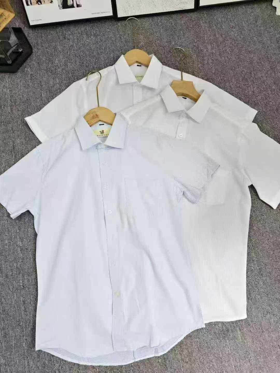 650 мужских цельных деловых хлопковых рубашек, белый светло - синий! Независимая упаковка с зажимами! Кодовое число 37 - 39, чистое 6,8