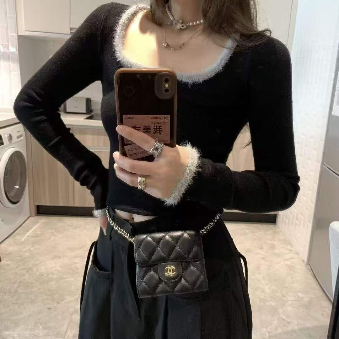 [Луна]: 6.8 Чистая 843 [Луна]: Чисто хочет короткий сращивающийся квадратный воротник Spice Girls Dewhere с длинными рукавами блузка [Луна]: 1234 ярда, независимая упаковка [Луна]: один 2 цвет, качество ️