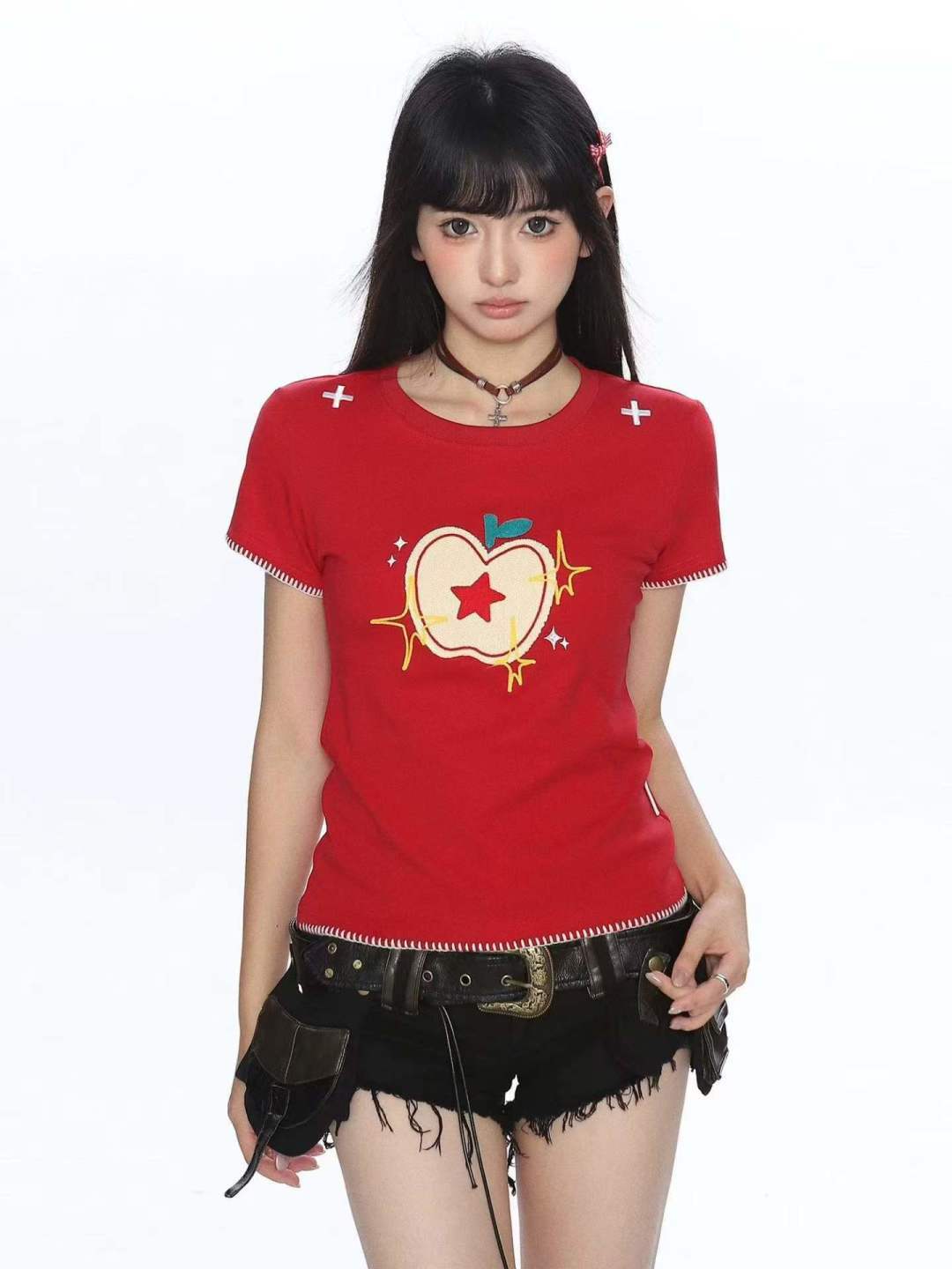 [Луна]: 8.8 Очистка 581 шт. / Распределение товаров Случайное распределение [Луна]: бутик серии Разные горячие девушки хлопчатобумажная оболочка футболка с короткими рукавами [Луна]: все задние воротники не только фото [Луна]: независимый стиль упаковки Новое качество ️