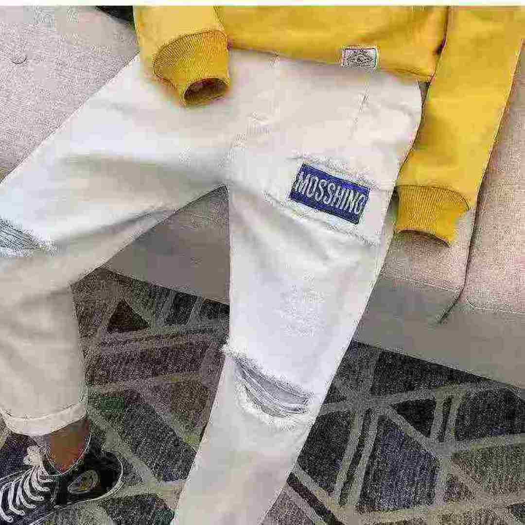 [Празднование] 540 мужских и женских моделей ins трендовые отверстия свободный прямой цилиндр с длинными брюками натянутые брюки фотографии три маленьких целых M - XXL все молнии упаковочные краны. Все товары 6.8 ➕ Один.