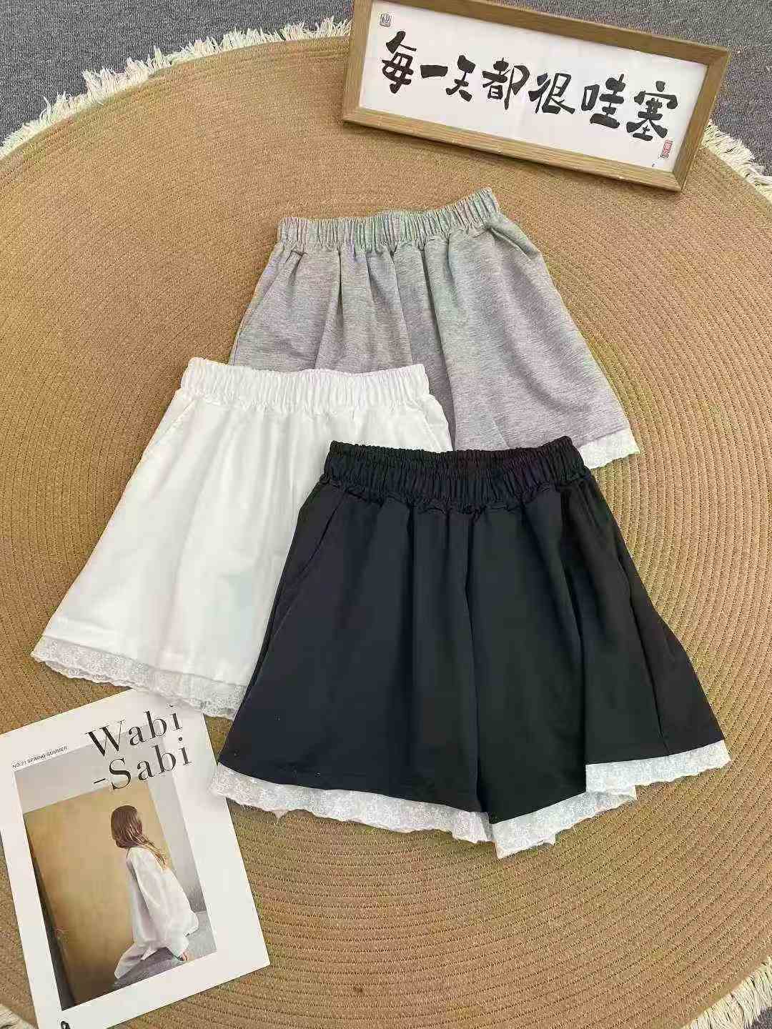 Дизайн чувственный досуг Спортивные брюки 583 шт. 6.5, кружевное скрепление, рыхлая талия, с карманами, кодовое число 2, 4, 6 ярдов, отдельная упаковка - Два.