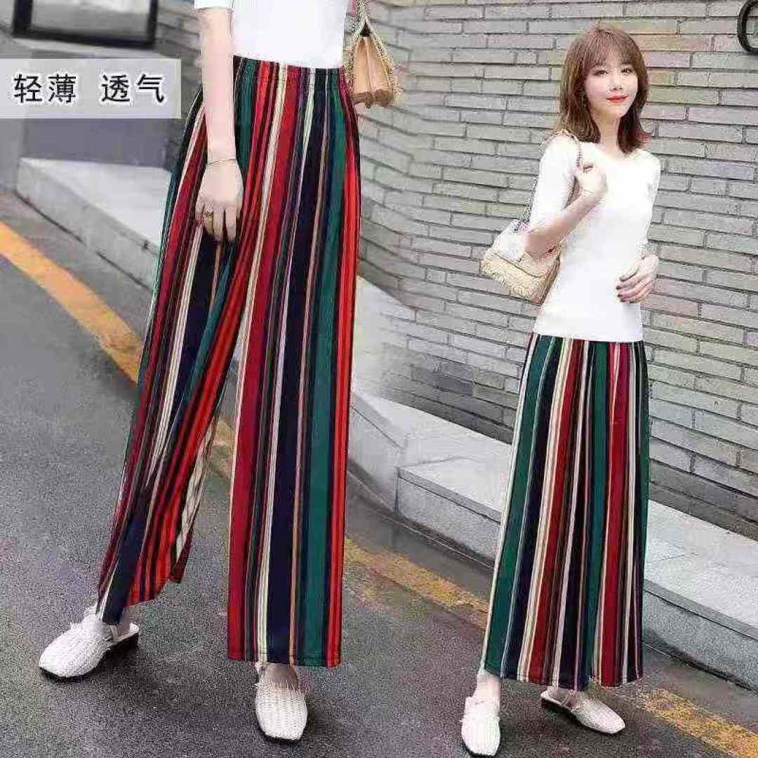 Женские широконогие ледяные брюки, чистое количество 5.8 1660 шт., версия эластичная талия, ткань из ледяной проволоки, качество нижней полки торгового центра, хорошая работа, 5 шт. упаковка, распределенная 6.8, более целая серия