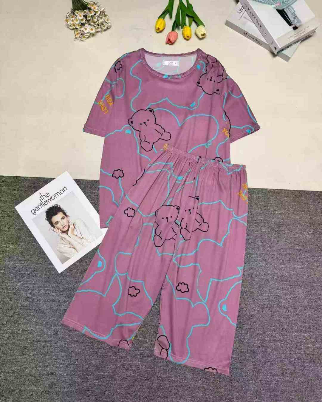 ️ Летние брюки с короткими рукавами семь минут Женская пижама Домашняя одежда два комплекта, количество около 2300 комплектов, номер кода 1 - 4, отдельная упаковка, полная чистка 5.8, раздача + 1