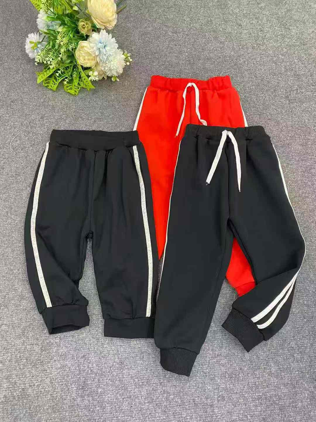 Детские рекреационные спортивные брюки 366 шт., рыхлая талия, дизайн сращивания цветов, изображение двух целых, номер кода, чтобы увидеть последний, есть 3 шт. 1 пакет, 10 шт. 1 пучок (модельная карта только для справки) полностью очищены 3