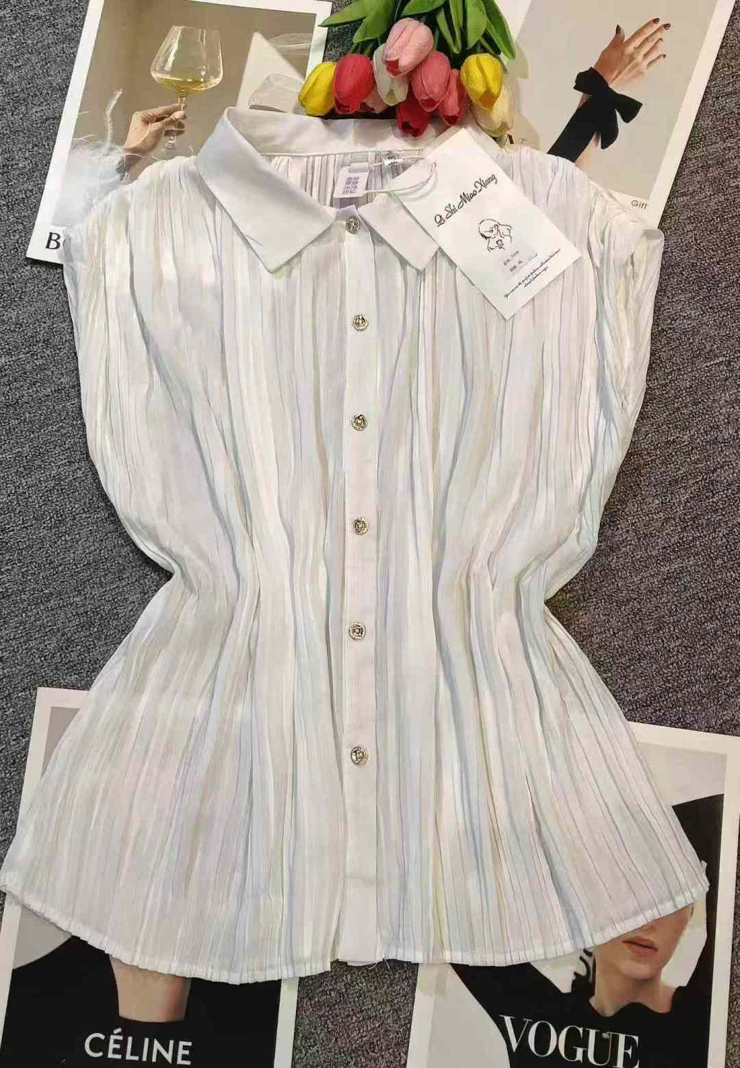 Верхняя новая полная очистка: 9.9 Последняя корейская версия сморщивающейся конструкции чувственной рубашки, [любовь] около 900 штук, кодовое число M - 2XL, одетая 90 - 150 фунтов, Ваньцзя - порт, оригинальная упаковка ️ безупречная, [666] качество физического магазина, распределение плюс один