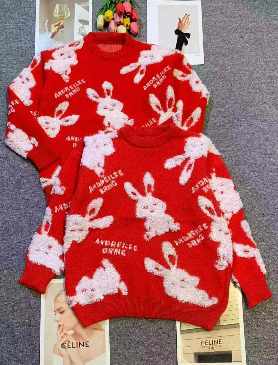 На новом Quanqing: 9.9 ленивый ветер празднует мужчин и женщин с тем же красным трикотажным свитером, [любовь] около 1050 штук, модель # 1171, средний код, одетый в 70 - 140 фунтов, Ваньцзя - киоск, оригинальная упаковка ️ безупречная, [666] качество физического магазина, разделенный плюс один