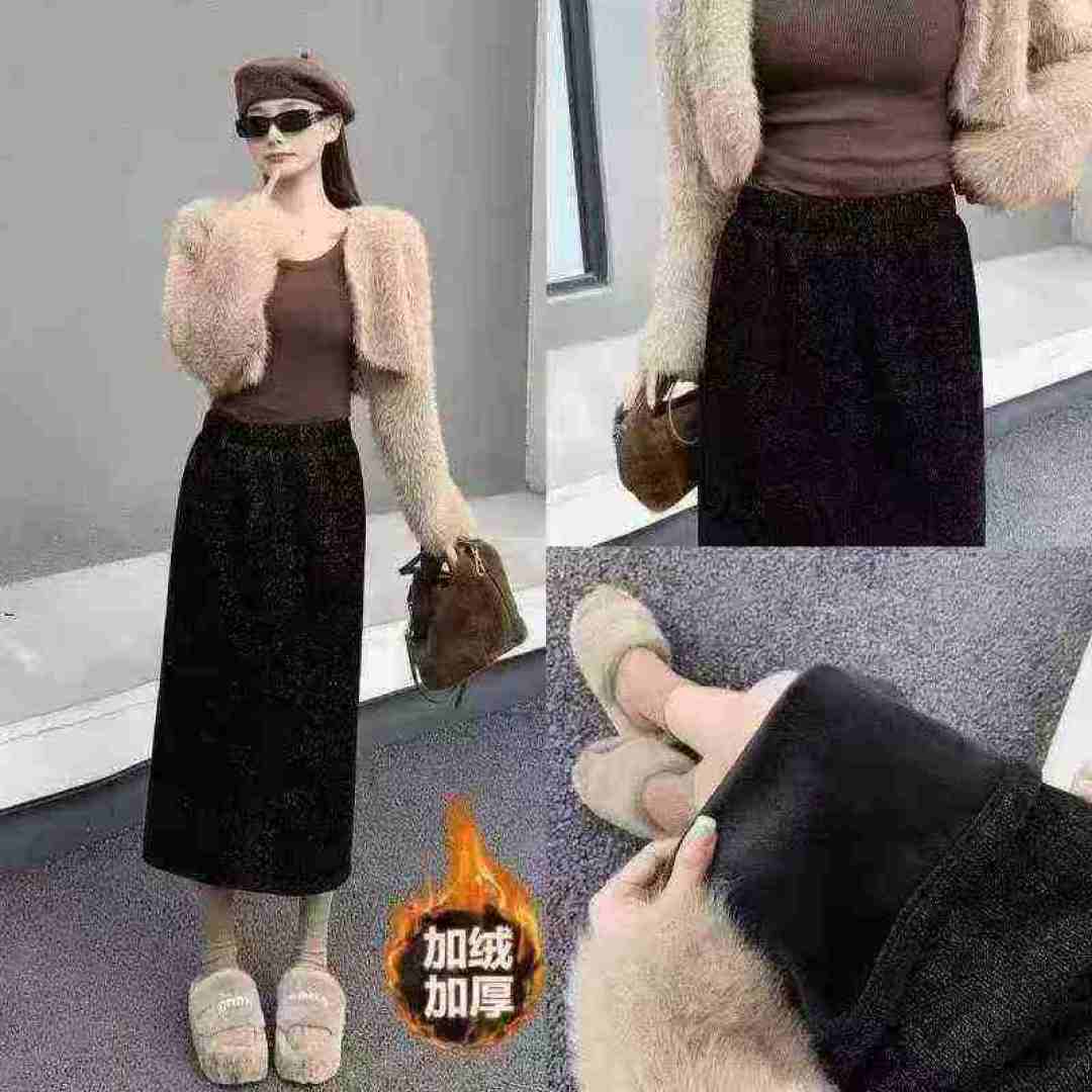 Высокая вельветовая юбка Осень - зима 2025 Новая юбка с высокой талией и ягодицами Средняя длинная юбка с буквой А бюстгальтер длинная юбка 420 шт., стиль изображения, с плюшевой без пуховой ткани толстая, размер S ~ 4XL, убыток 5.8 юаней ➕ Один.