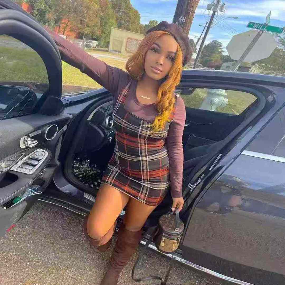 6.8 Чистый номер: 6026 # Европейская и американская модная женская одежда Короткая юбка клетчатка Отпечатка Обычное платье с круглым воротником, весь двухцветный, количество: 223 шт., номер кода: S - XL, хорошее качество, независимая упаковка в виде молнии.