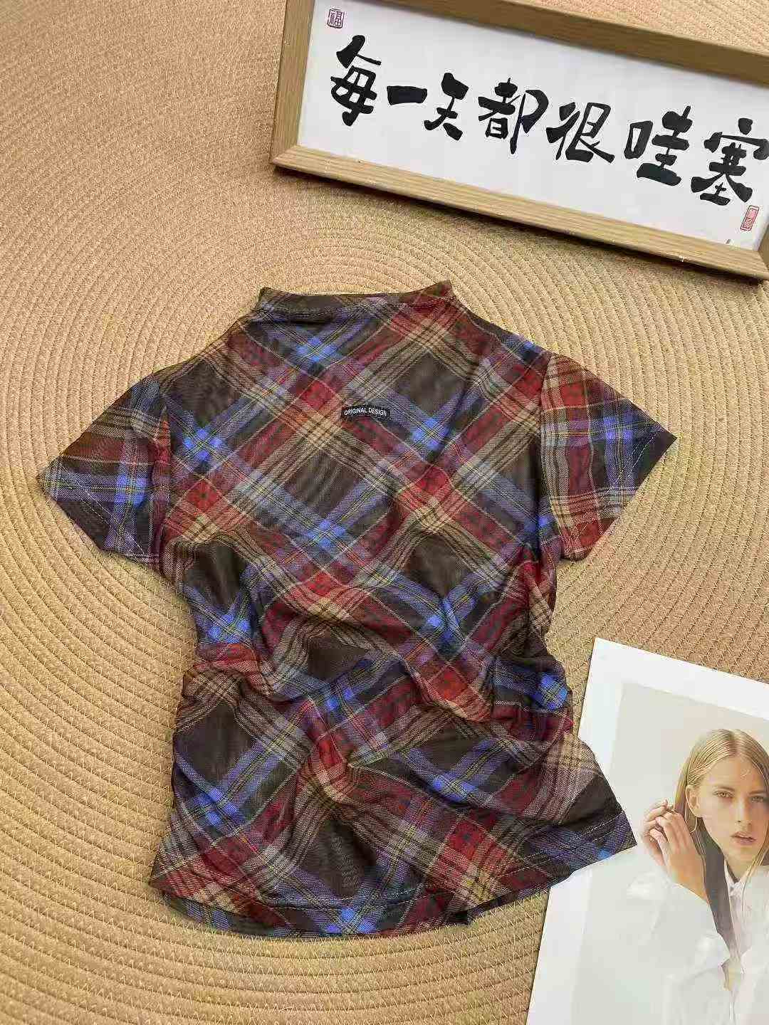 Американская ретро - сетка пряжа с короткими рукавами 86 шт. 6.9, ткань мягкая, эластичная, складчатый убранный талия дизайн, код 1 - 3 ярда, отдельная упаковка