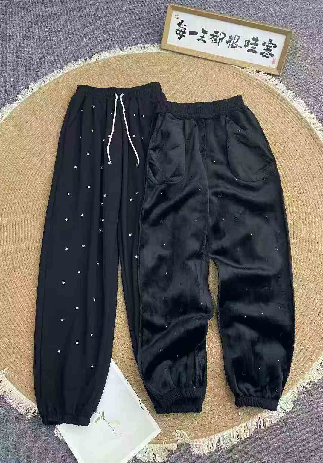 Hanli Heavy Industries, инкрустированная полной звездой плюс бархатные брюки 580 штук, осенне - зимний склад 9.9, распределение 11.8, хлопчатобумажная ткань из Китая мягкая и удобная, плюс детская бархатная вытяжная веревка, рыхлая талия, два типа откачки, тяжелая промышленность вставка, без бархата 29 шт. номер M - XL, независимая упаковка