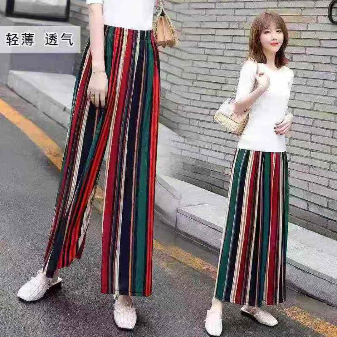 Женские широконогие ледяные брюки, чистое количество 5.8 1660 шт., версия эластичная талия, ткань из ледяной проволоки, качество нижней полки торгового центра, хорошая работа, 5 шт. упаковка, распределенная 6.8, более целая серия