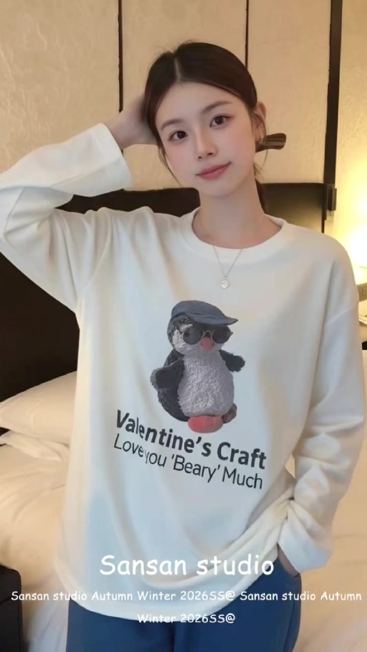 Около 800 предметов женской одежды чистый хлопок длинный рукав t, много рисунков, черно - белые два цвета, кодовое число s - 4xl, независимая упаковка с зажимом, полная очистка 5,8 минуты + 1