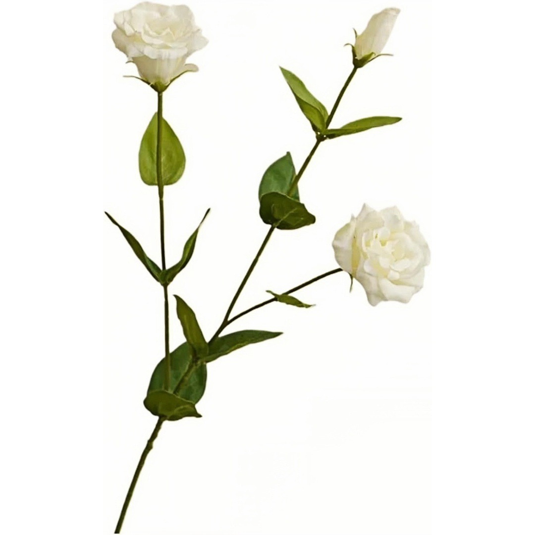 高档3头手感保湿洋桔梗仿真花 轻奢酒店婚庆装饰直播货源厂家批发 - 白色