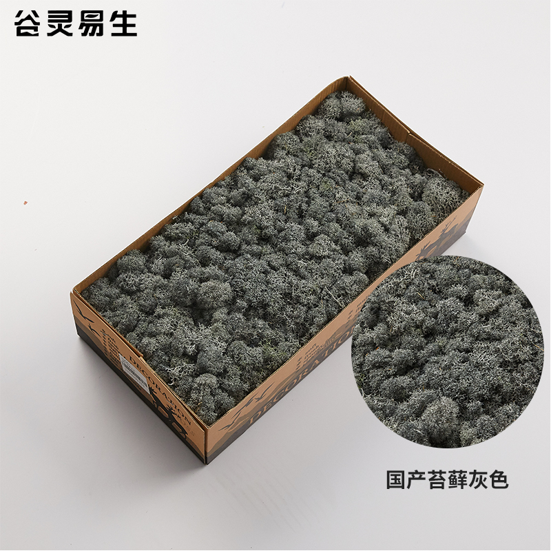 Внутренний материал вечного мха пакет вечного цветка diy комплект вечного украшения эмуляция растений мох фоновая стена - Мох серый 1 коробка / 500 г