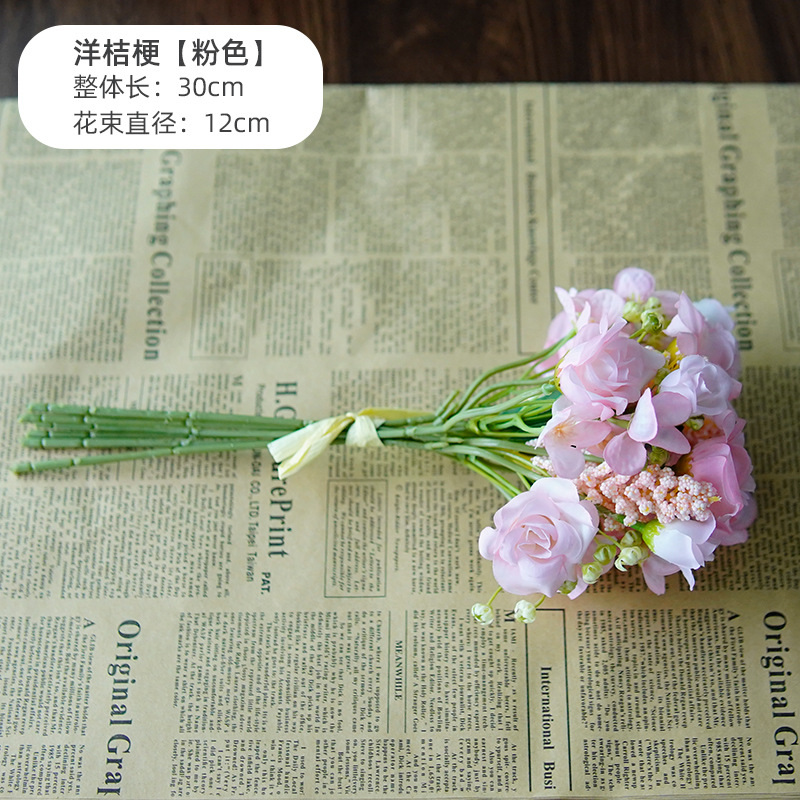 Поддельный букет свадебный контраст оптовая фотосъемка декоративный реквизит гостиная стол розы - розовый