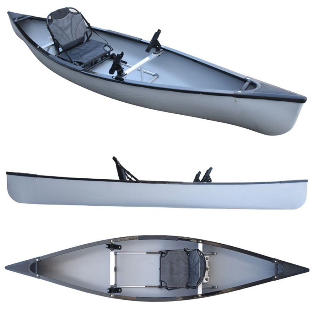 Горячая рыбалка каноэ Канадская каноэ 3 - 5 человек Отдых Туристические экскурсии Рыболовные лодки - Серый 380 * 83 * 39cm (одиночный)