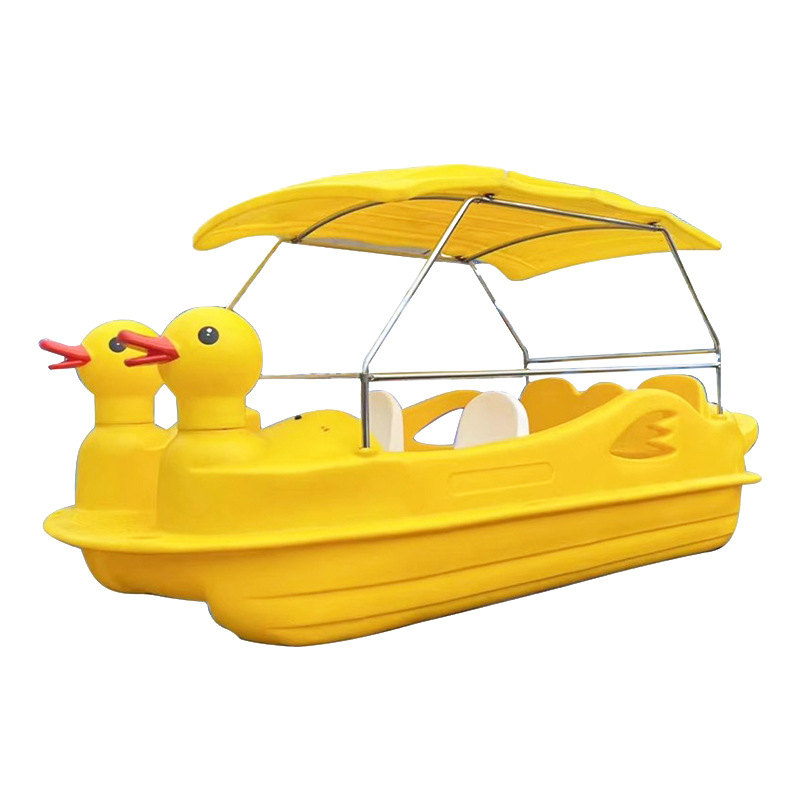 Фламинго 7 человек электрический аттракцион аквапарк живописные места большие пластиковые аттракционы электрические лодки экскурсионные суда - 5 - 7 Электролодка из полиэтилена желтой утки