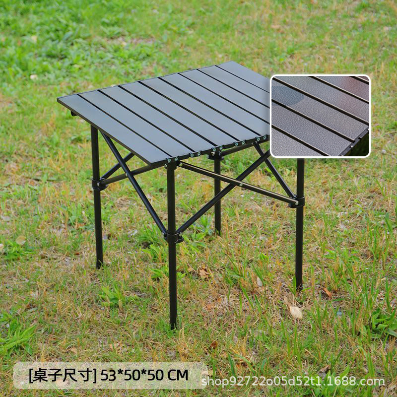 Складной стол на открытом воздухе Переносной стол для пикника Лагерь Путешествия Складной стол для ленивцев Барбекю Туристический Складной стол - Черный стол 53 см