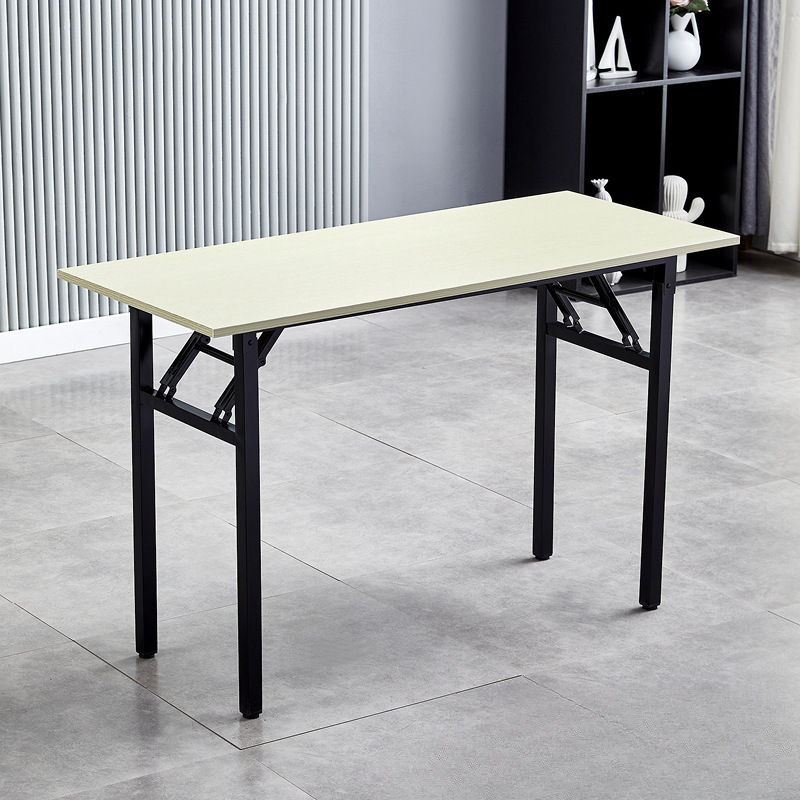 Производитель простой складной стол стол для совещаний длинный учебный стол компьютер учебный стол современный простой - Белый слон/Комплект скамеек